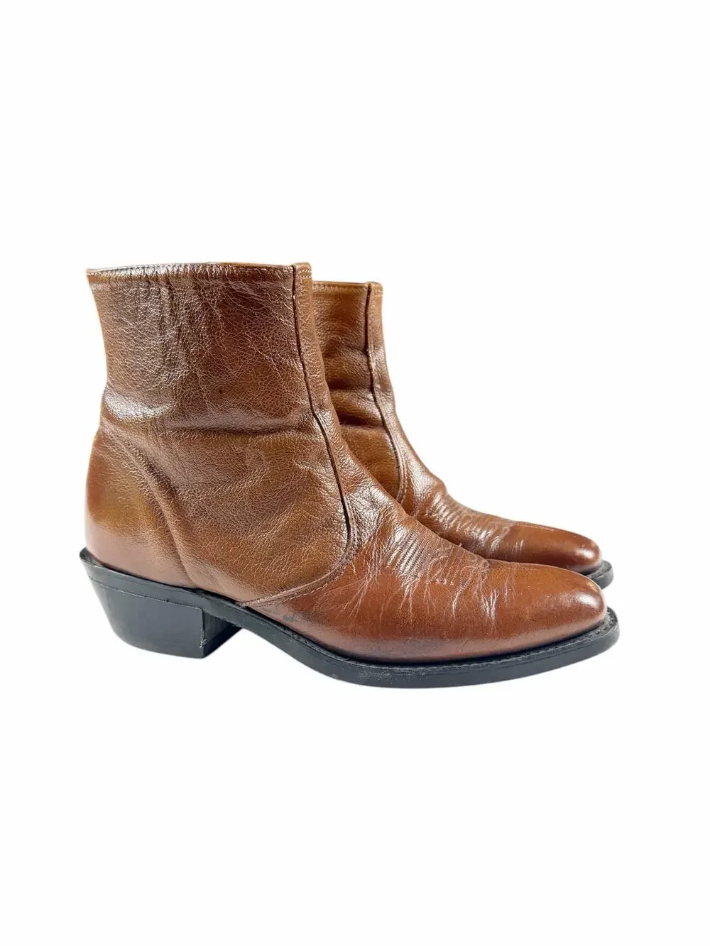 Laredo Fletcher Brown Leather Western Boots Men’s Size 8.5 Made in USA Vintage